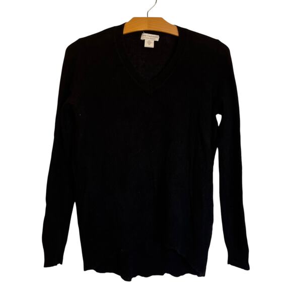 Oats Cashmere by Debra Hayburn Black Cashmere V-Neck Sweater Pullover Size M - Picture 7 of 7